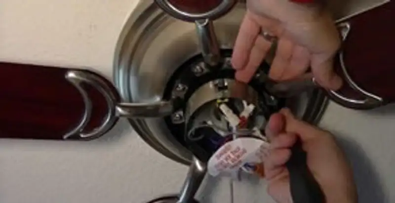 Ceiling fan installation with electrical wiring and mounting by professional electrician in Wilmington, NC