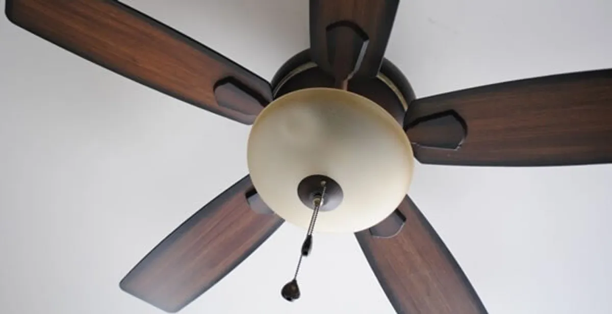 Fully installed ceiling fan with balanced blades and light fixture in Wilmington, NC