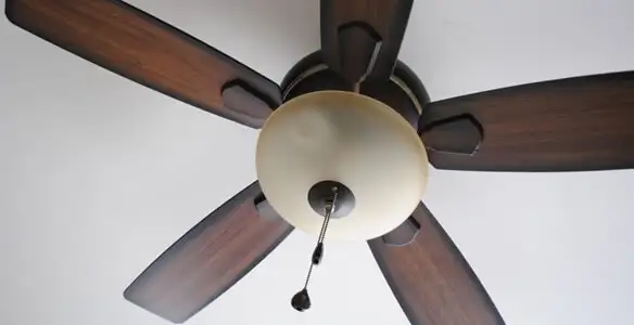Fully installed ceiling fan with balanced blades and light fixture in Wilmington, NC