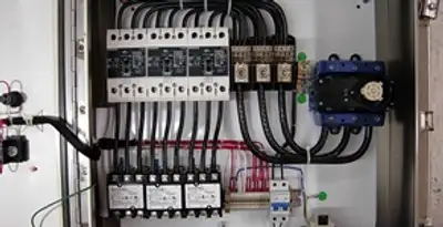 Electrical panel installation with organized circuit breakers and wiring in Wilmington, NC