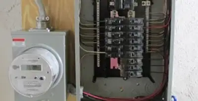 electrical panel upgrade service showing outdated electrical panel prepared for professional replacement in Wilmington, NC
